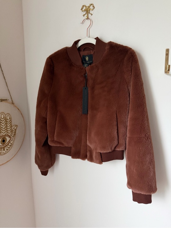 House of Harlow 1960 Jackets & Blazers - House of Harlow 1960 Chocolate Brown Faux-Fur Bomber Jacket